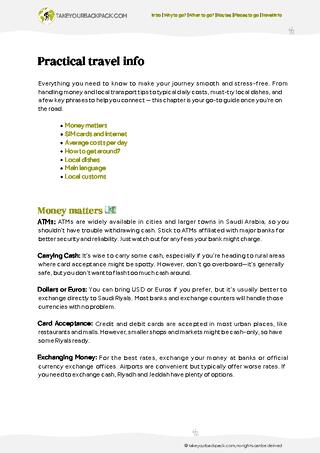 example page 5 from our offline Travel Guide for Saudi Arabia
